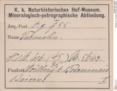 Etiketten zu Turmalin (NHMW-MIN-Ag955)